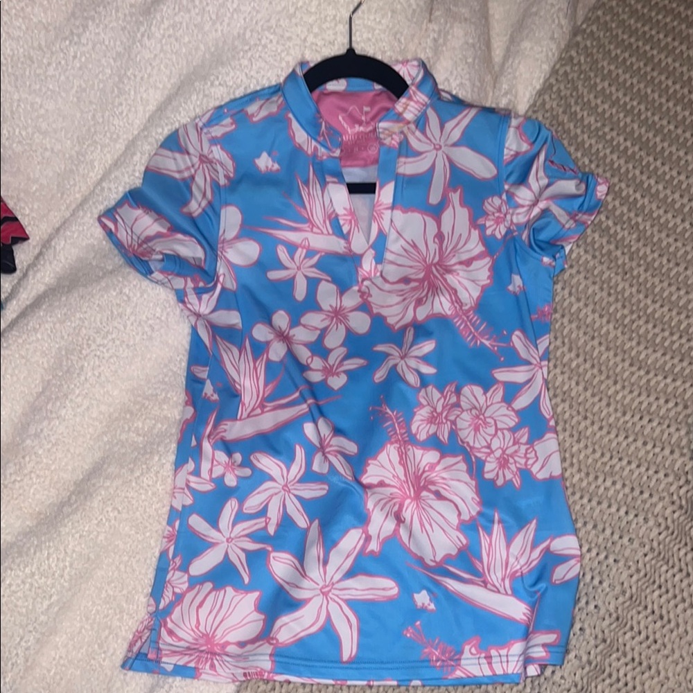 Floral Blue and Pink Shirt